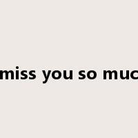 i miss you so much是什么意思