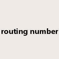 routing number是什么意思