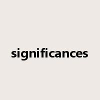 significances是什么意思