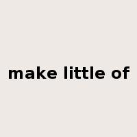 make little of是什么意思