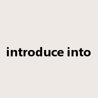 introduce into是什么意思