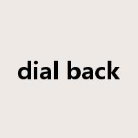 dial back是什么意思