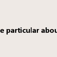 be particular about是什么意思