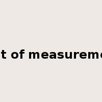 unit of measurement是什么意思