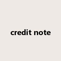 credit note是什么意思