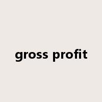 gross profit是什么意思