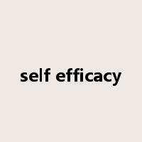 self efficacy是什么意思