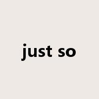 just so是什么意思