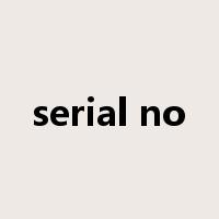 serial no是什么意思
