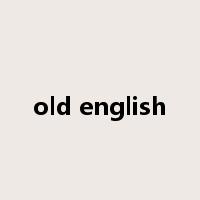 old english是什么意思