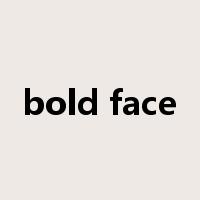bold face是什么意思