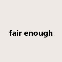 fair enough是什么意思