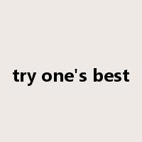 try one's best是什么意思