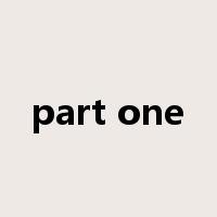 part one是什么意思