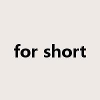 for short是什么意思