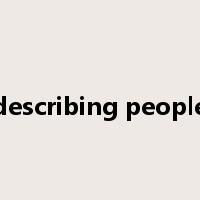 describing people是什么意思
