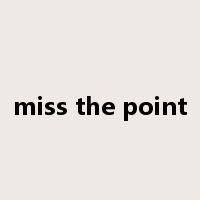 miss the point是什么意思