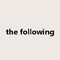 the following是什么意思