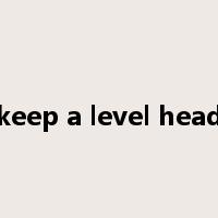 keep a level head是什么意思