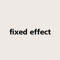 fixed effect是什么意思