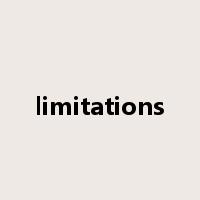 limitations是什么意思