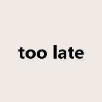 too late是什么意思