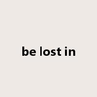 be lost in是什么意思