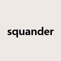 squander是什么意思