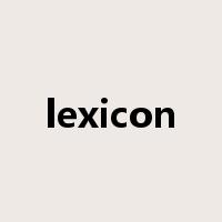 lexicon是什么意思