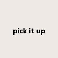 pick it up是什么意思