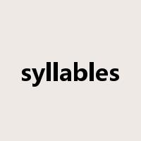 syllables是什么意思