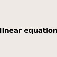 linear equation是什么意思