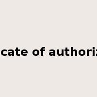 certificate of authorization是什么意思