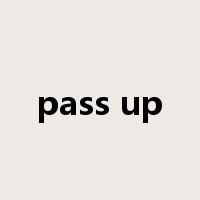 pass up是什么意思
