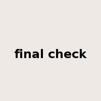 final check是什么意思
