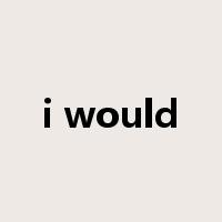 i would是什么意思