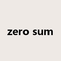 zero sum是什么意思
