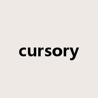 cursory是什么意思