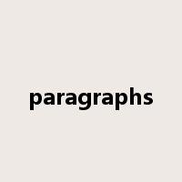 paragraphs是什么意思