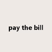 pay the bill是什么意思