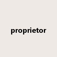 proprietor是什么意思