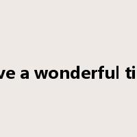 have a wonderful time是什么意思