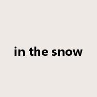 in the snow是什么意思