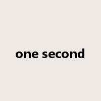 one second是什么意思