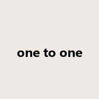 one to one是什么意思