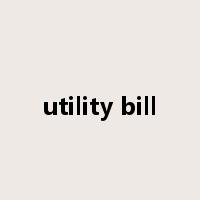 utility bill是什么意思