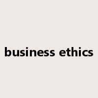business ethics是什么意思
