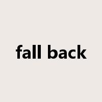 fall back是什么意思