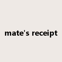 mate's receipt是什么意思