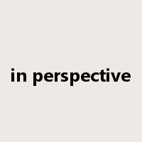 in perspective是什么意思
